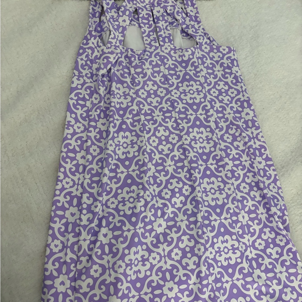 Lulu-B Purple and White Patterned Dress